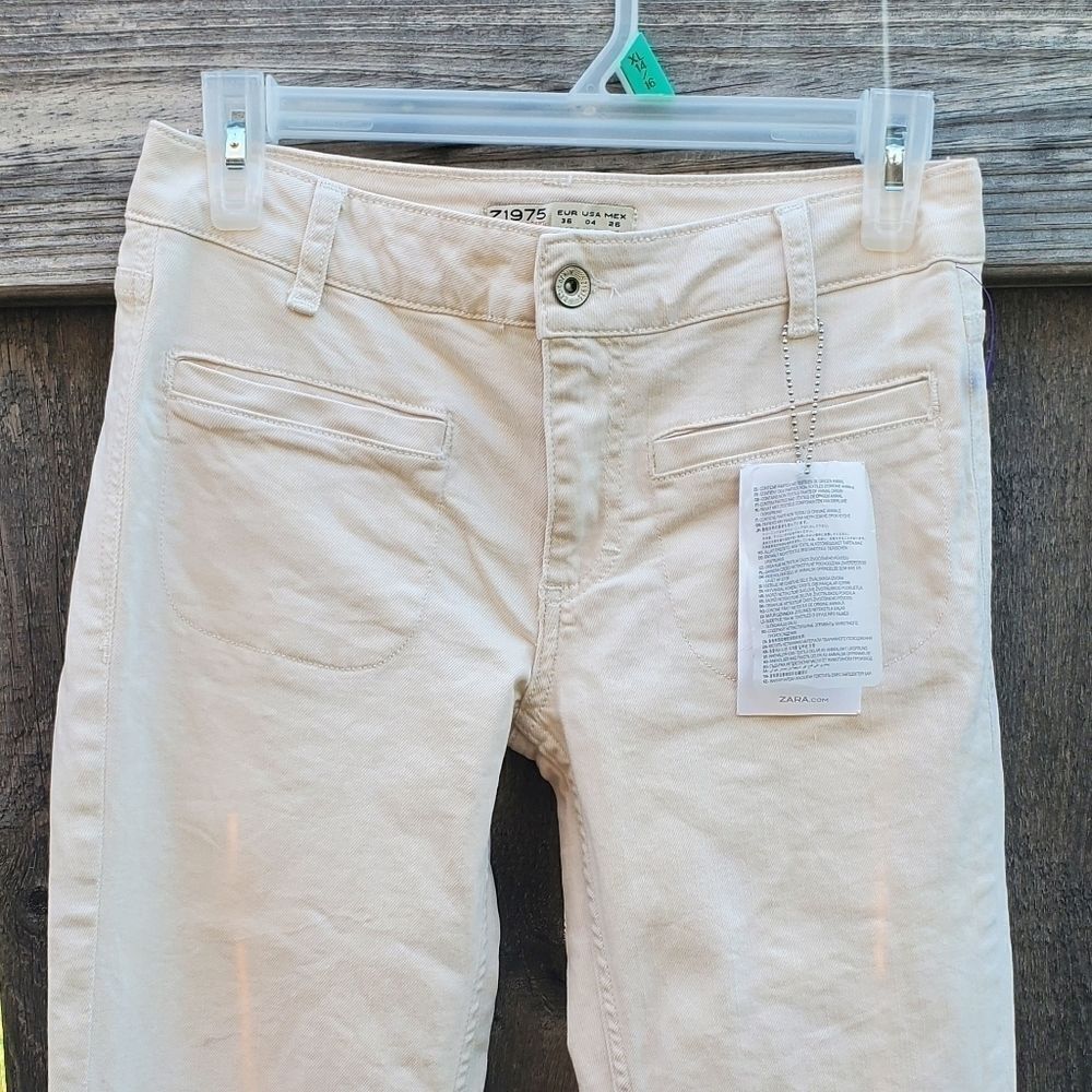 ZARA basic  denim ivory jeans - Picture 6 of 16